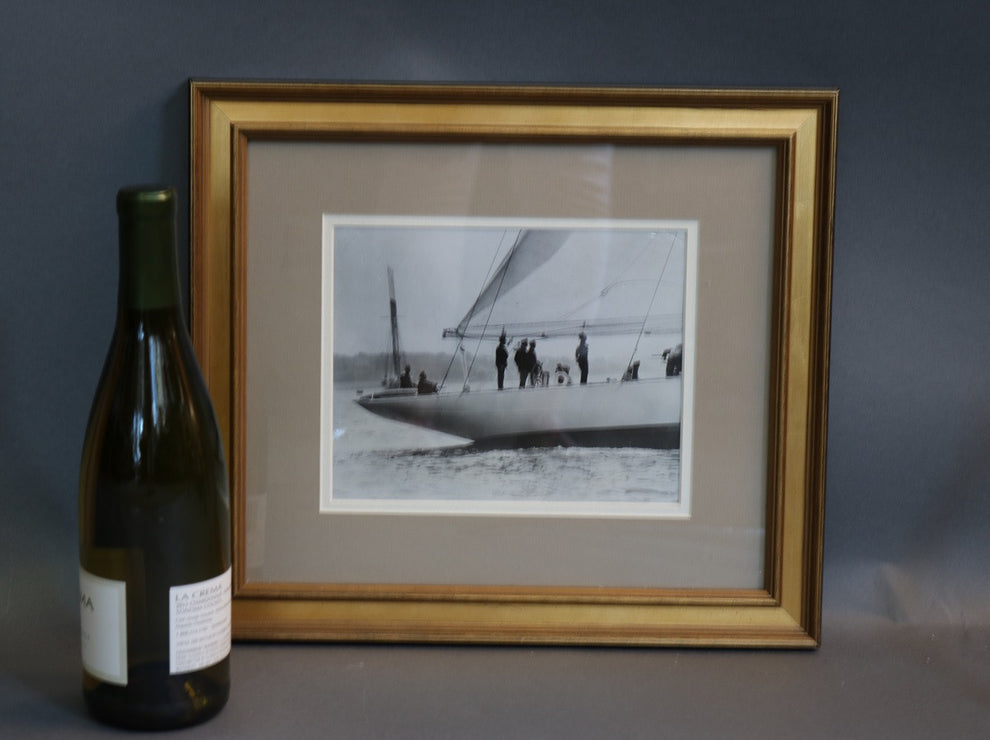 Original 1934 Press Photo of Vanderbilt at "Rainbow"’s Wheel Lannan Gallery