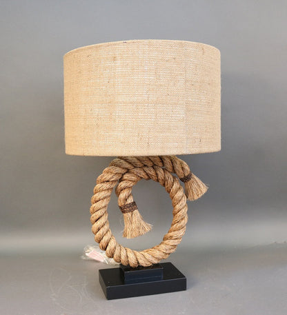 Table Lamp with Circular Rope Center - Lannan Gallery
