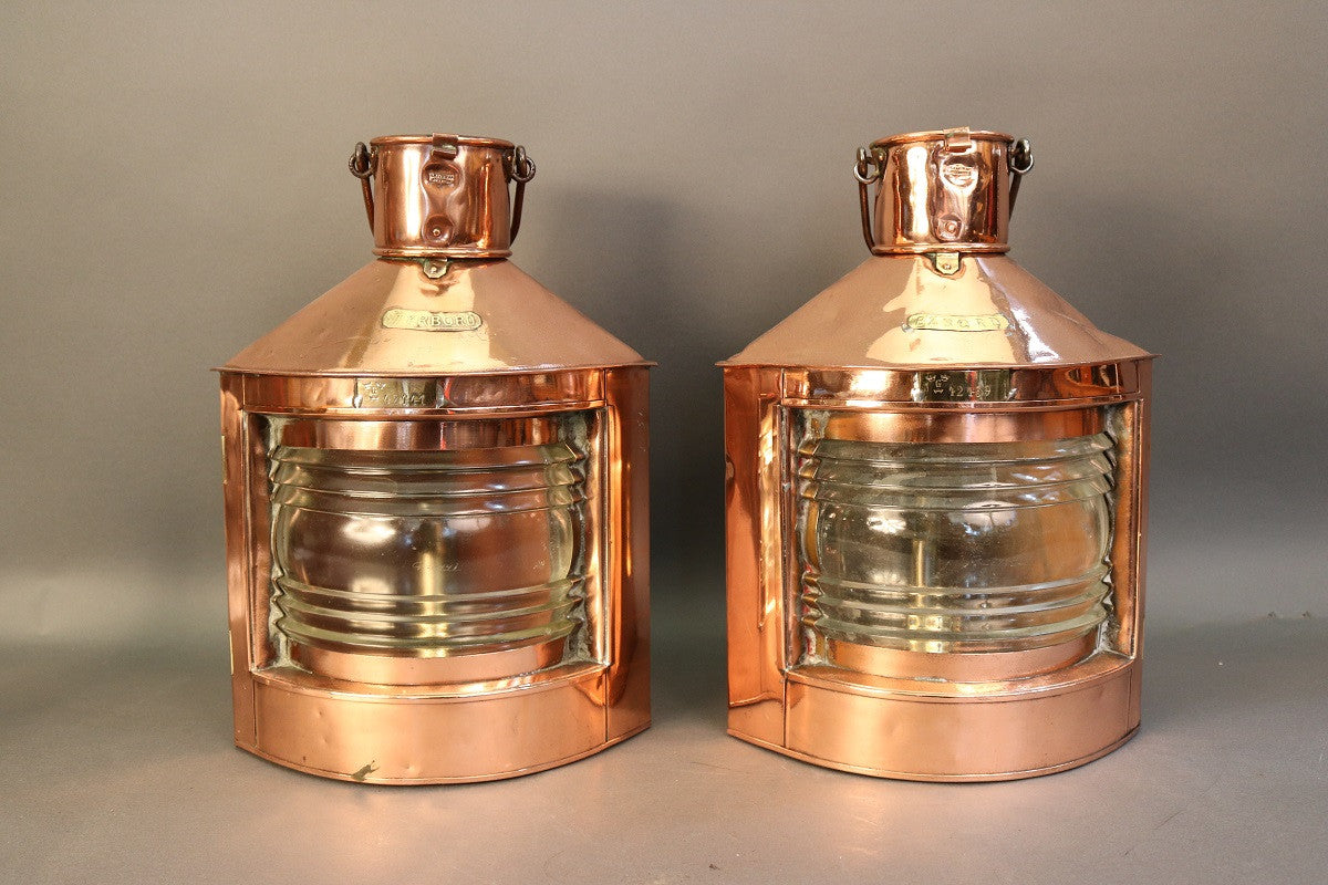 Pair of Copper Port & Starboard Lanterns - Lannan Gallery