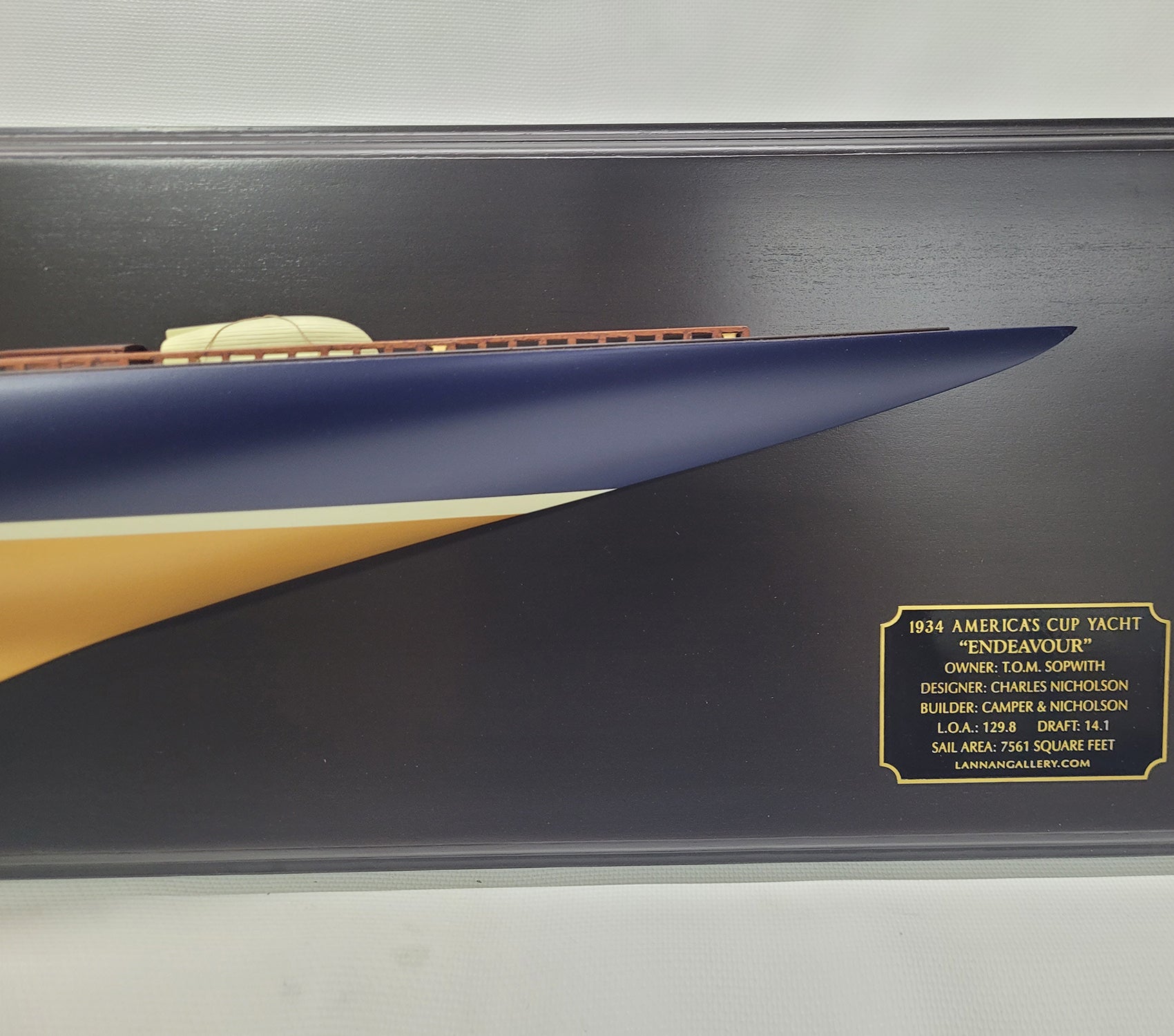 Half Model of the J Class Yacht Endeavor - Gold - Lannan Gallery