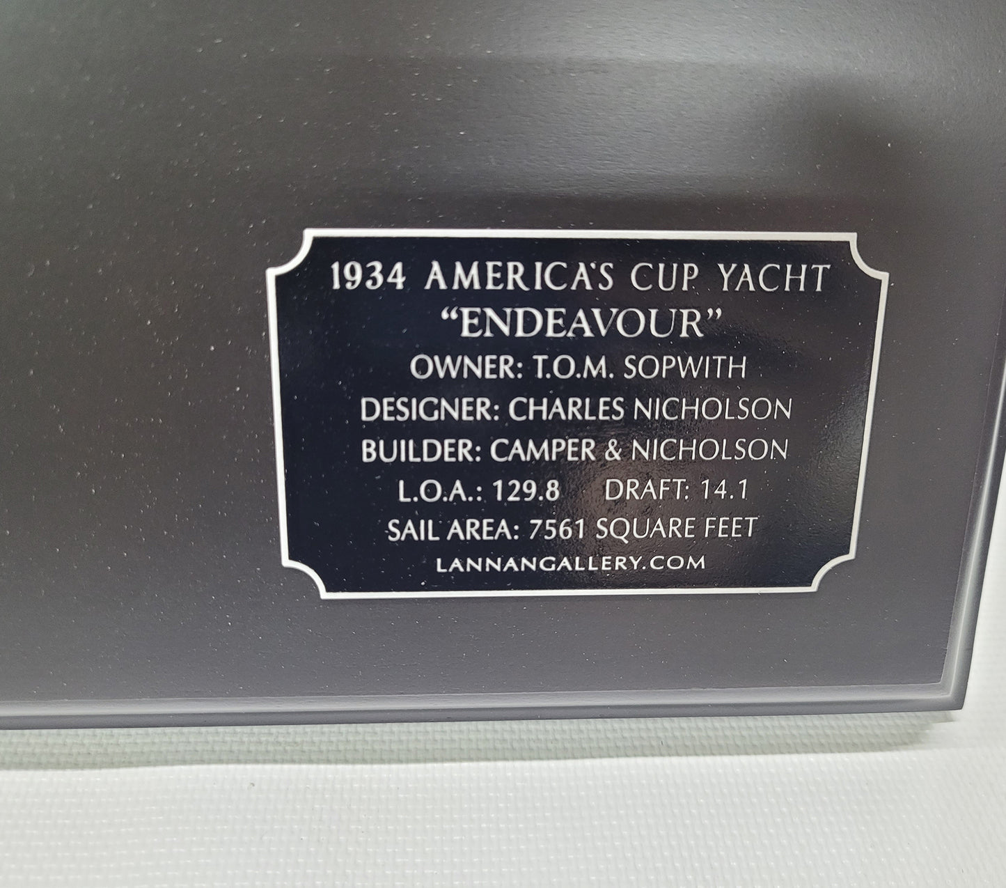 Half Model of the J Class Yacht Endeavor - Silver - Lannan Gallery