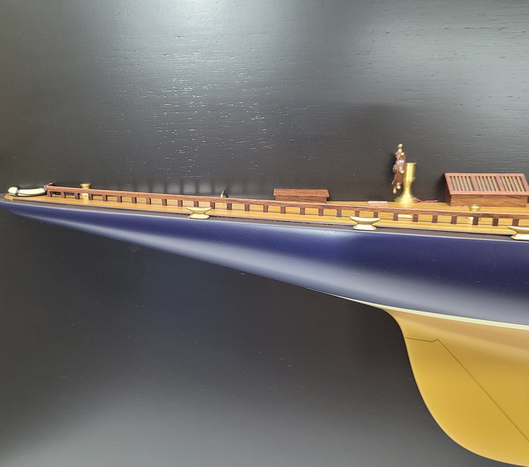 4- Foot Half Model of the J Class Yacht Endeavor - Gold - Lannan Gallery
