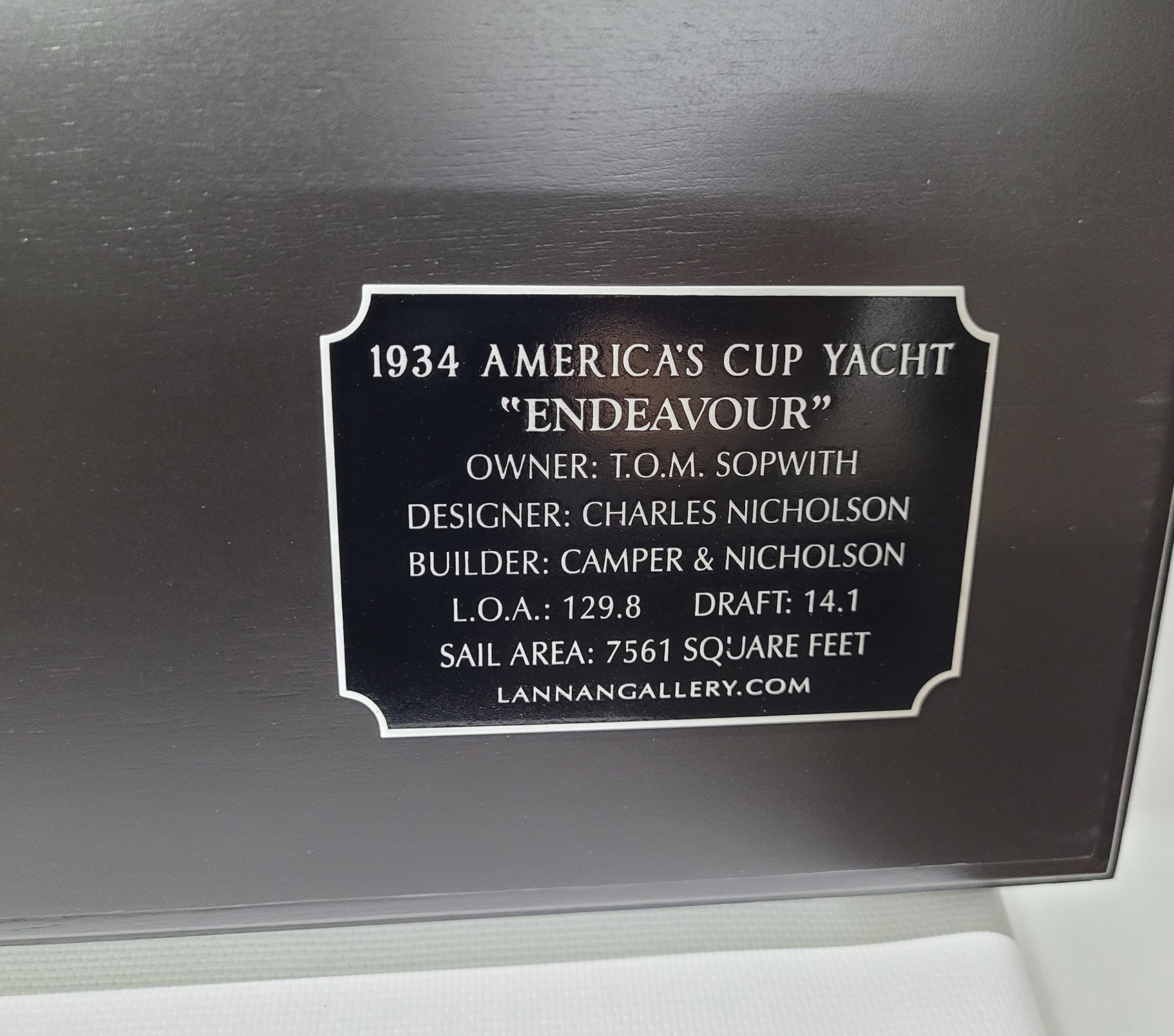 4- Foot Half Model of the J Class Yacht Endeavor - Silver - Lannan Gallery