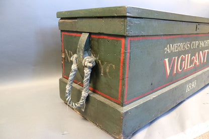 Painted Sea Chest with Rope Beckets - Lannan Gallery