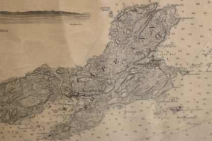 Original Boston Bay and Massachusetts Bay Chart - Lannan Gallery
