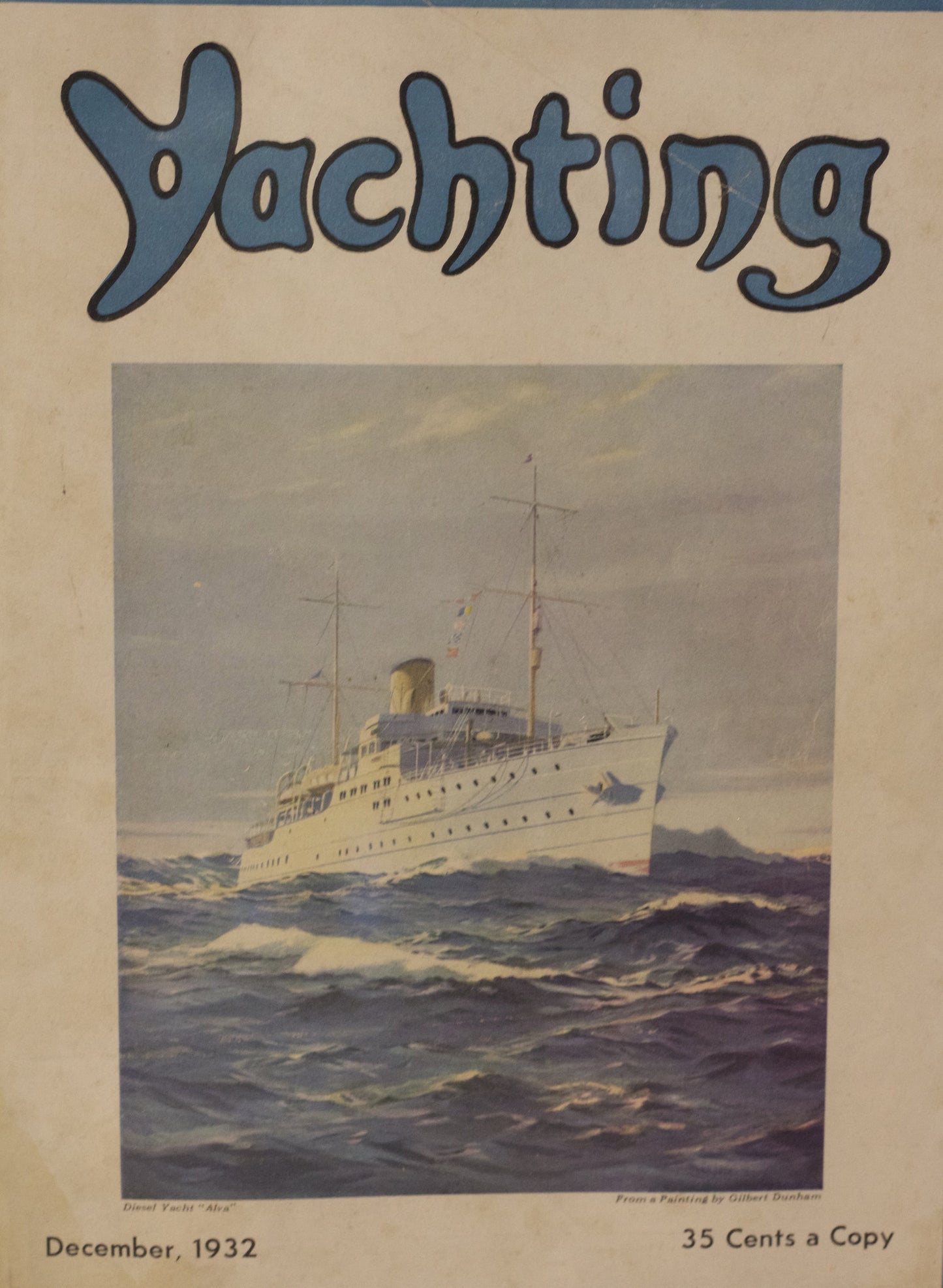 Authentic Cover from Yacthing Magazine, Dec. 1932 - Lannan Gallery