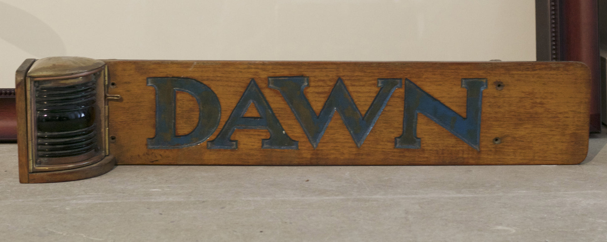 Nameboard from Yacht Dawn - Lannan Gallery