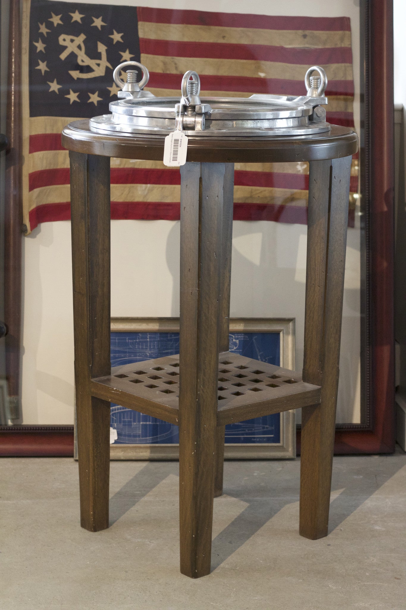 Bistro Height Aluminum Ship's Porthole Table - Lannan Gallery
