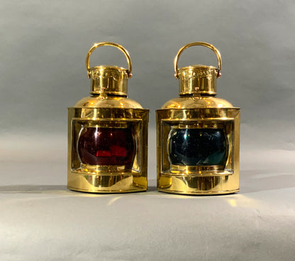 Solid Brass Port and Starboard Boat Lanterns - Lannan Gallery