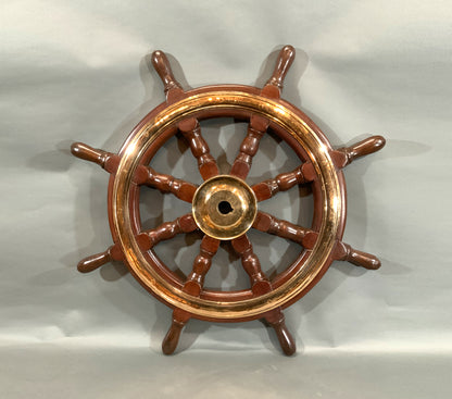 Eight spoke ships wheel with solid brass – Lannan Gallery - Lannan Gallery