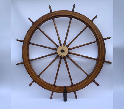 Seven Foot Ships Wheel with Brass Hub - Lannan Gallery