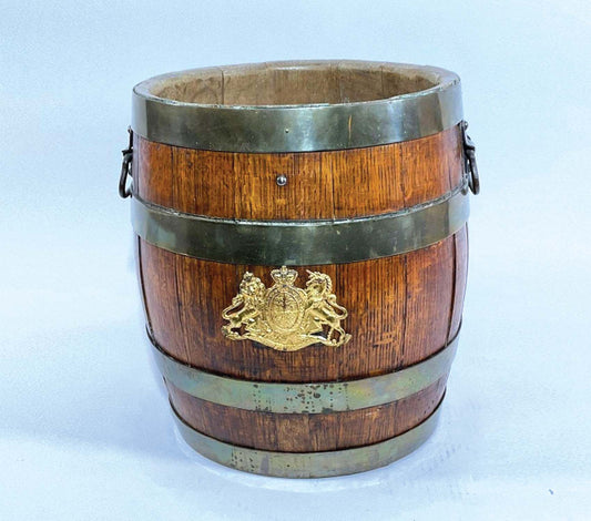 Oak Barrel With Brass Straps And Handles - Lannan Gallery