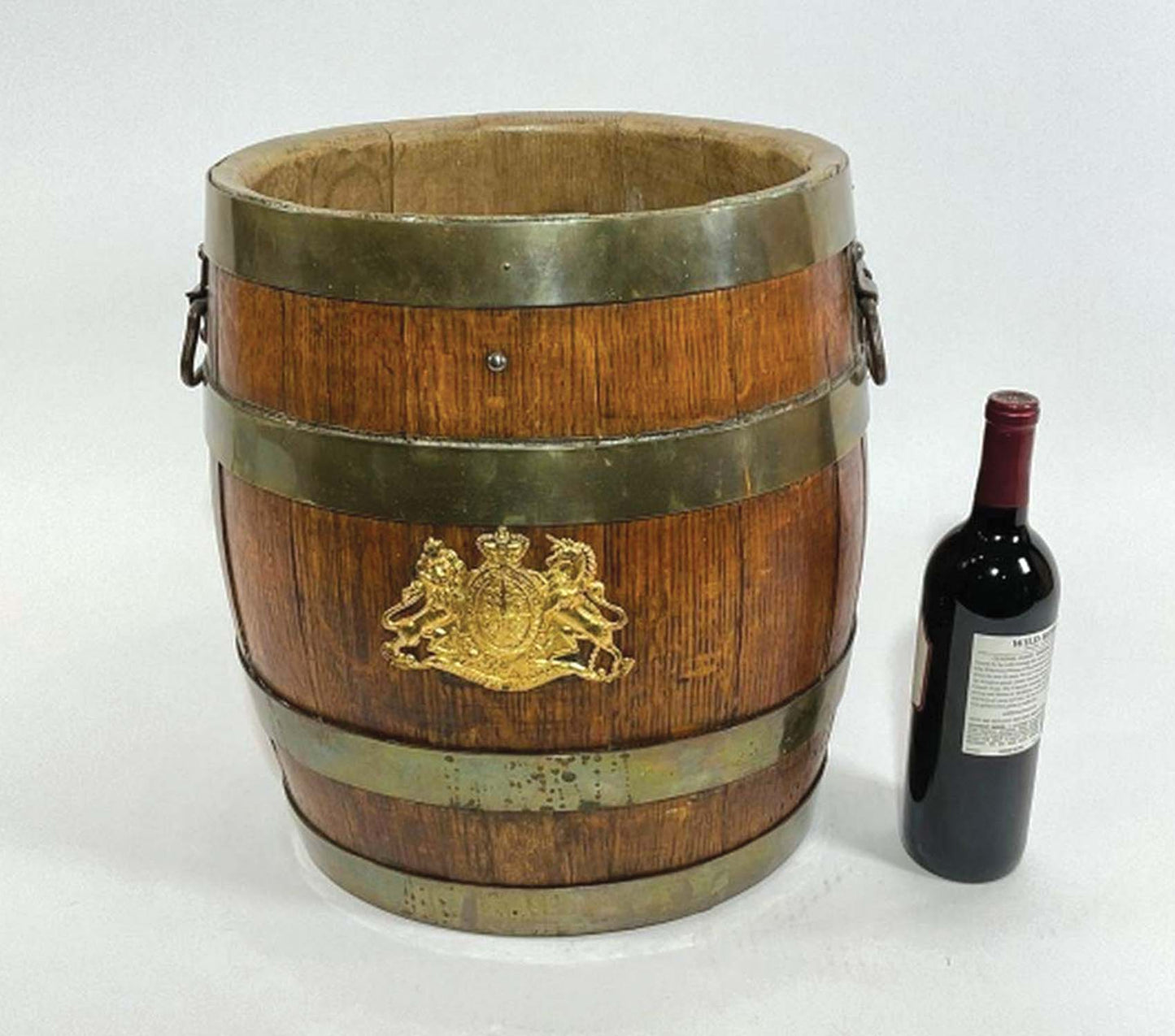 Oak Barrel With Brass Straps And Handles - Lannan Gallery