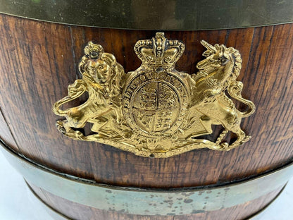 Oak Barrel With Brass Straps And Handles - Lannan Gallery