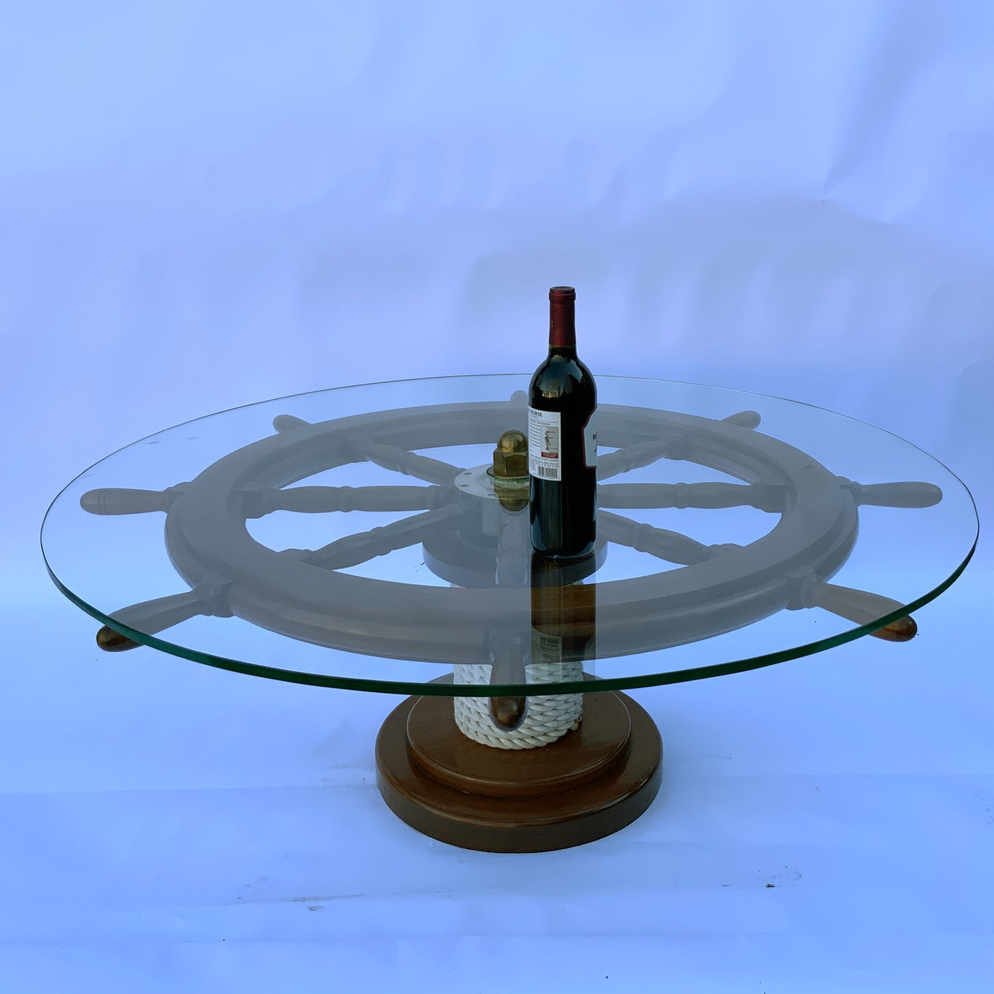 Authentic Ship's Wheel Is Now A Coffee Table - Lannan Gallery