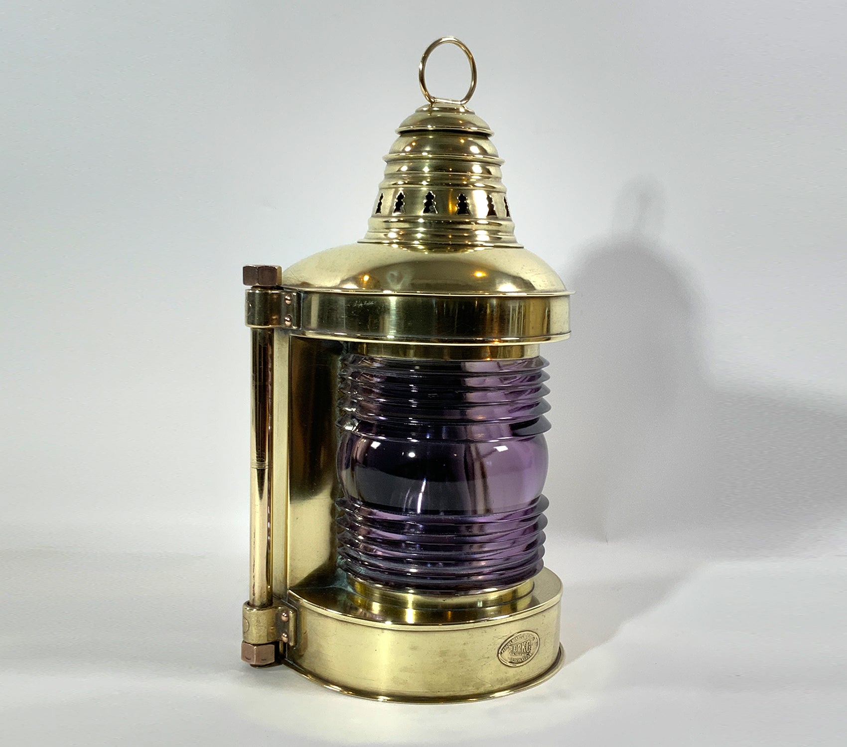 Brass Ships Masthead Lantern With Lavender Lens - Lannan Gallery