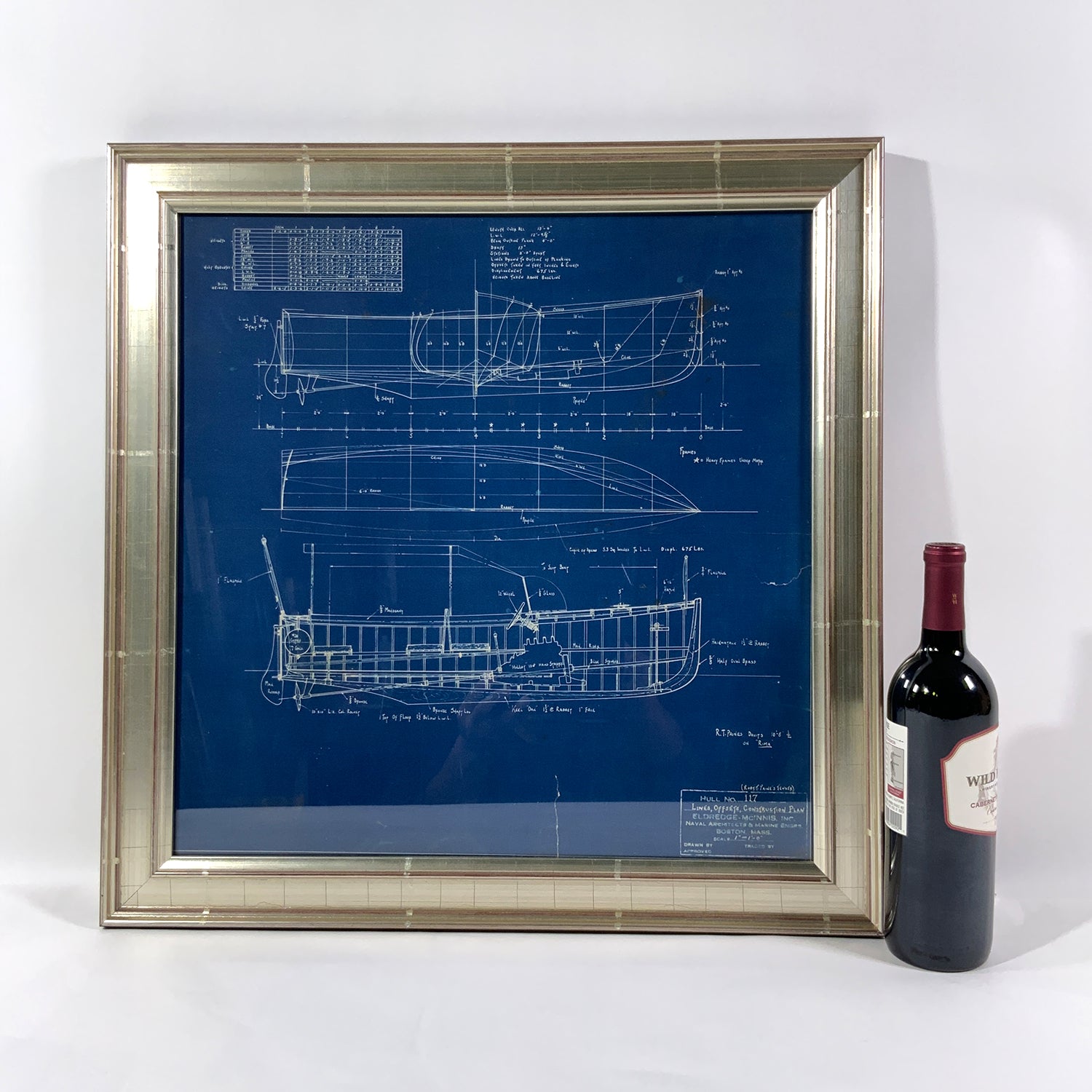 Charming Original Blueprint For Yacht Tender Onboard Yacht Rima - Lannan Gallery