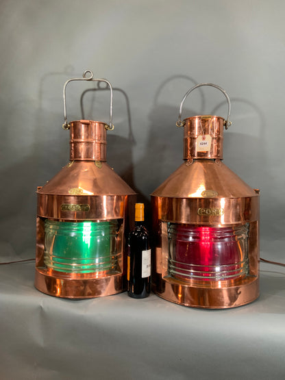 Pair of Solid Copper Port and Starboard Lights by "Griffiths & Sons" - Lannan Gallery