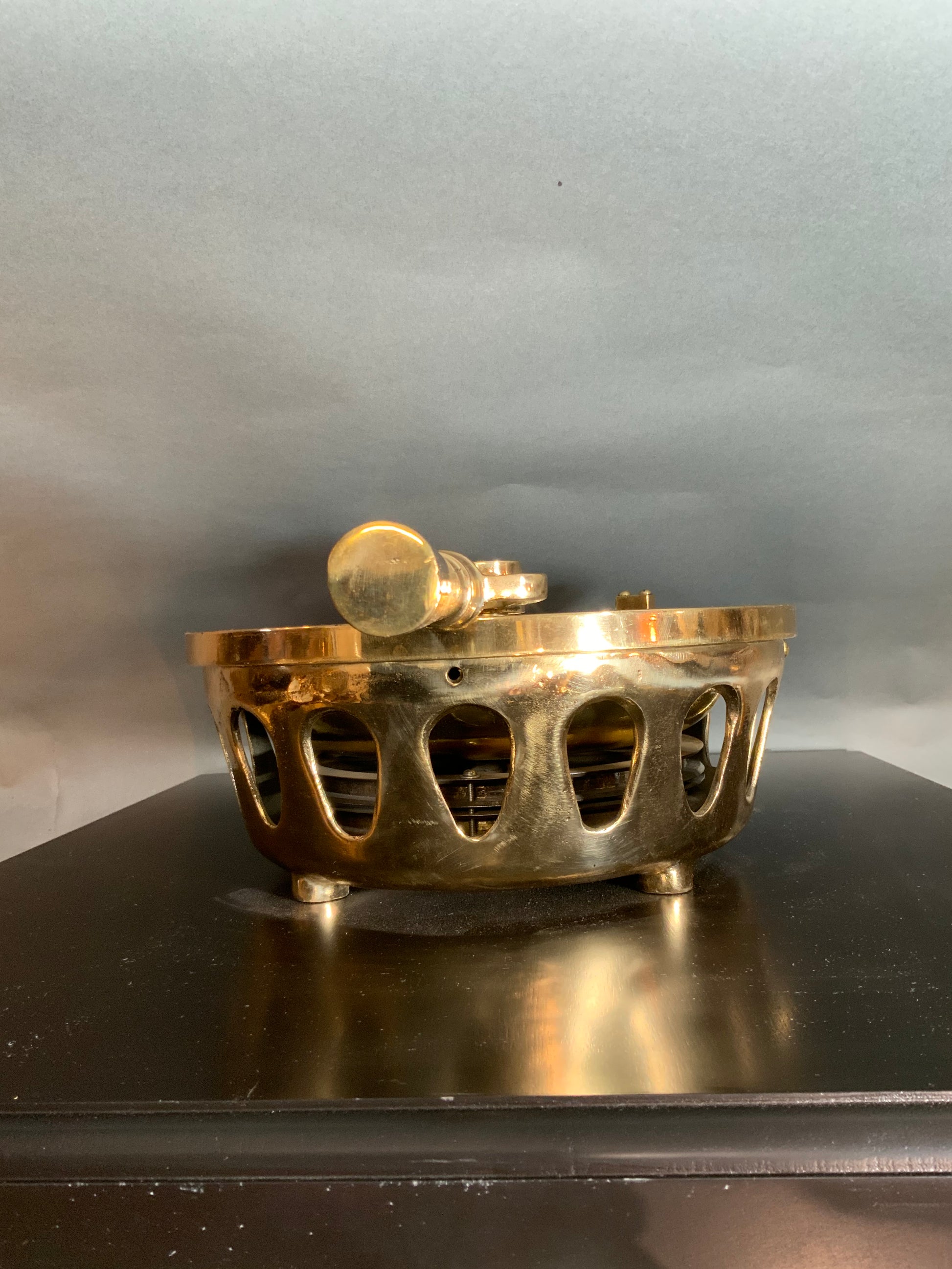 Solid Brass Bulkhead Mount Engine Room Telegraph by "Bendix" - Lannan Gallery