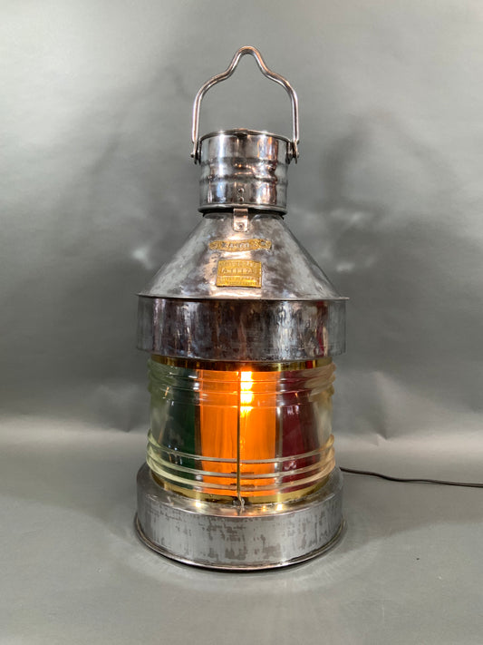 Ship's Trawling Lantern with Red and Blue Filters by Meteorite "A-11175" - Lannan Gallery