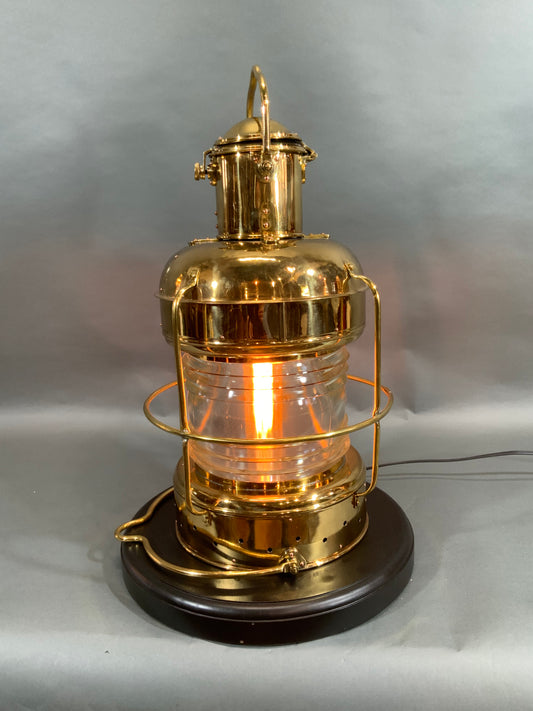 1958 Brass "Not Under Command" Ship's Anchor Lantern by Nippon Sento Co. LTD - Lannan Gallery