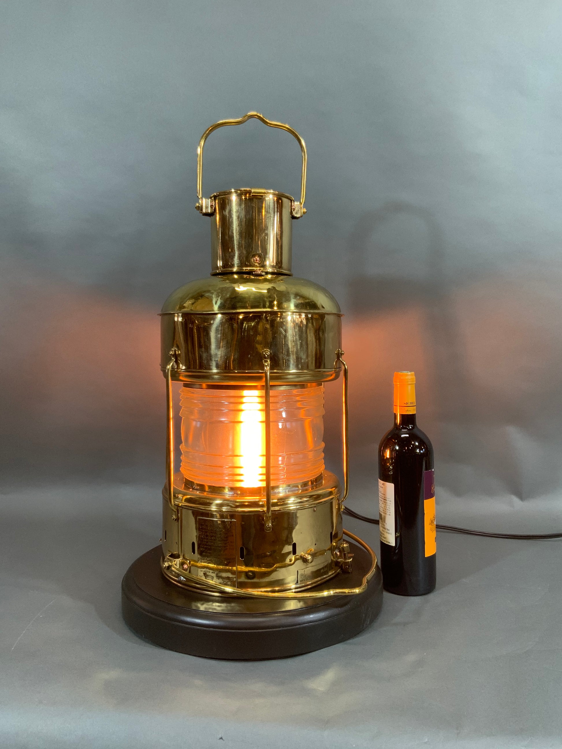 Solid Brass Ship's Anchor Lantern with Fresnel Lens by Nippon Sento Co –  Lannan Gallery