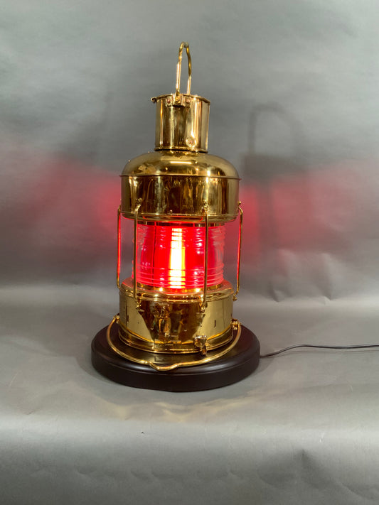 Ship's Lantern of Solid Polished Brass with Fresnel Lens by Nippon Sento Co. LTD - Lannan Gallery