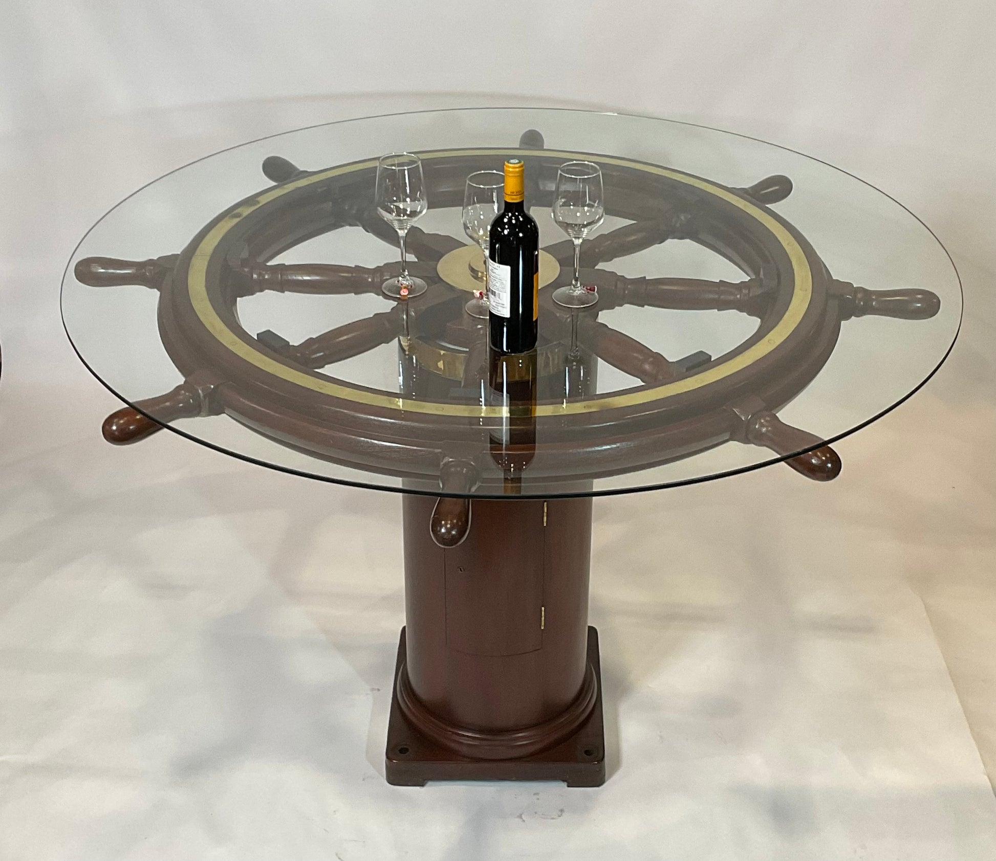 Ships Wheel Bar Height Dining Table - Lannan Gallery