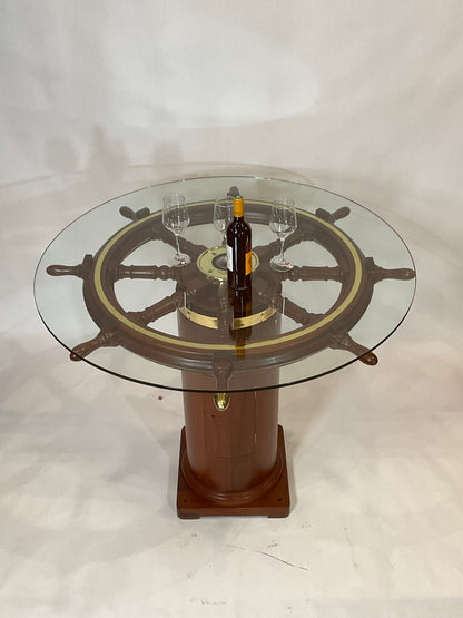 Amazing Ships Wheel Pub Table - Lannan Gallery