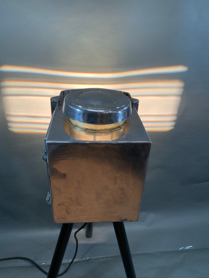 Maritime Range Light with Polished Aluminum Body on Three Legs - Lannan Gallery