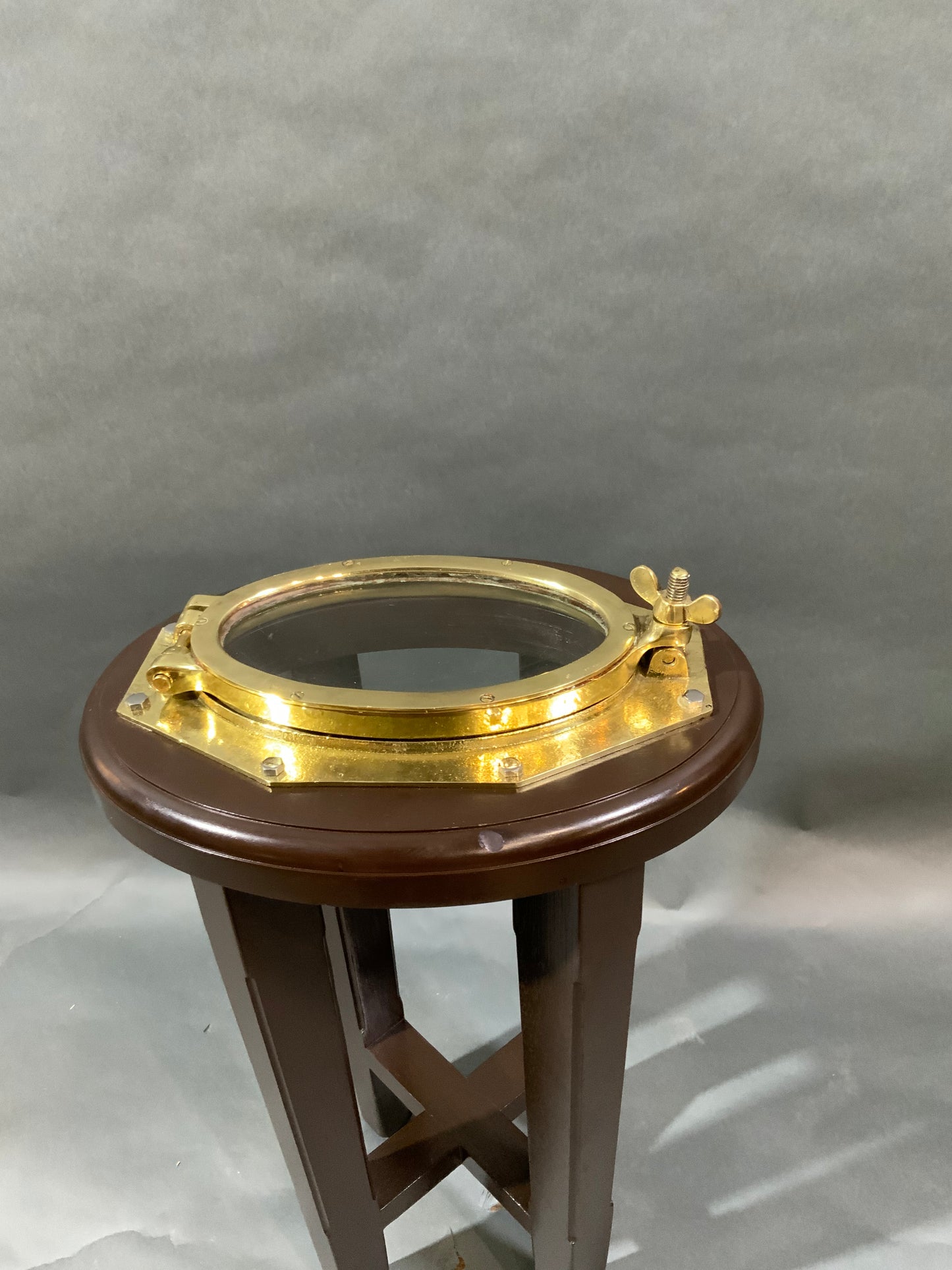 Authentic Solid Brass Boat Porthole Table - Lannan Gallery