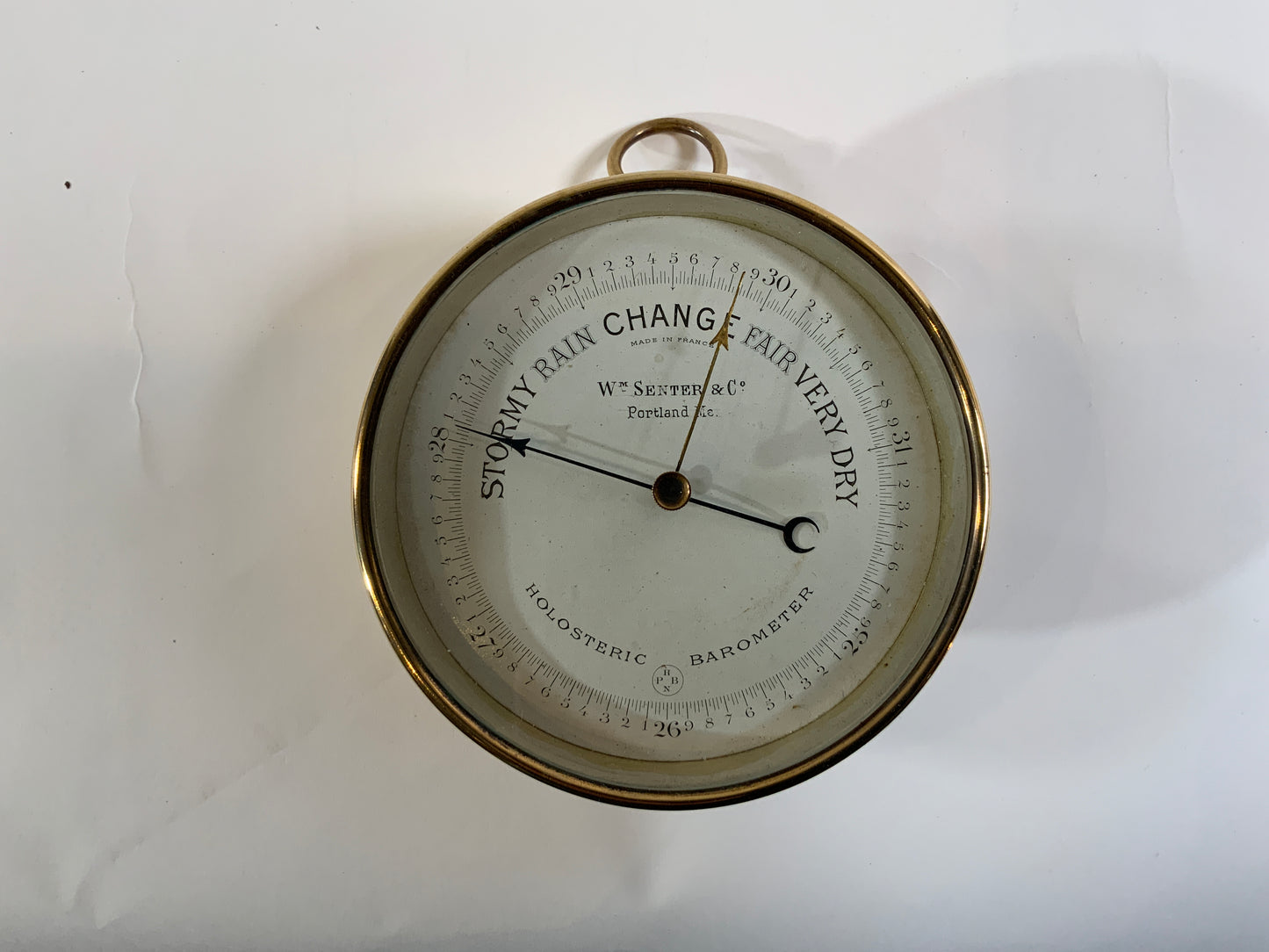 French Made Solid Brass Marine Barometer - Lannan Gallery