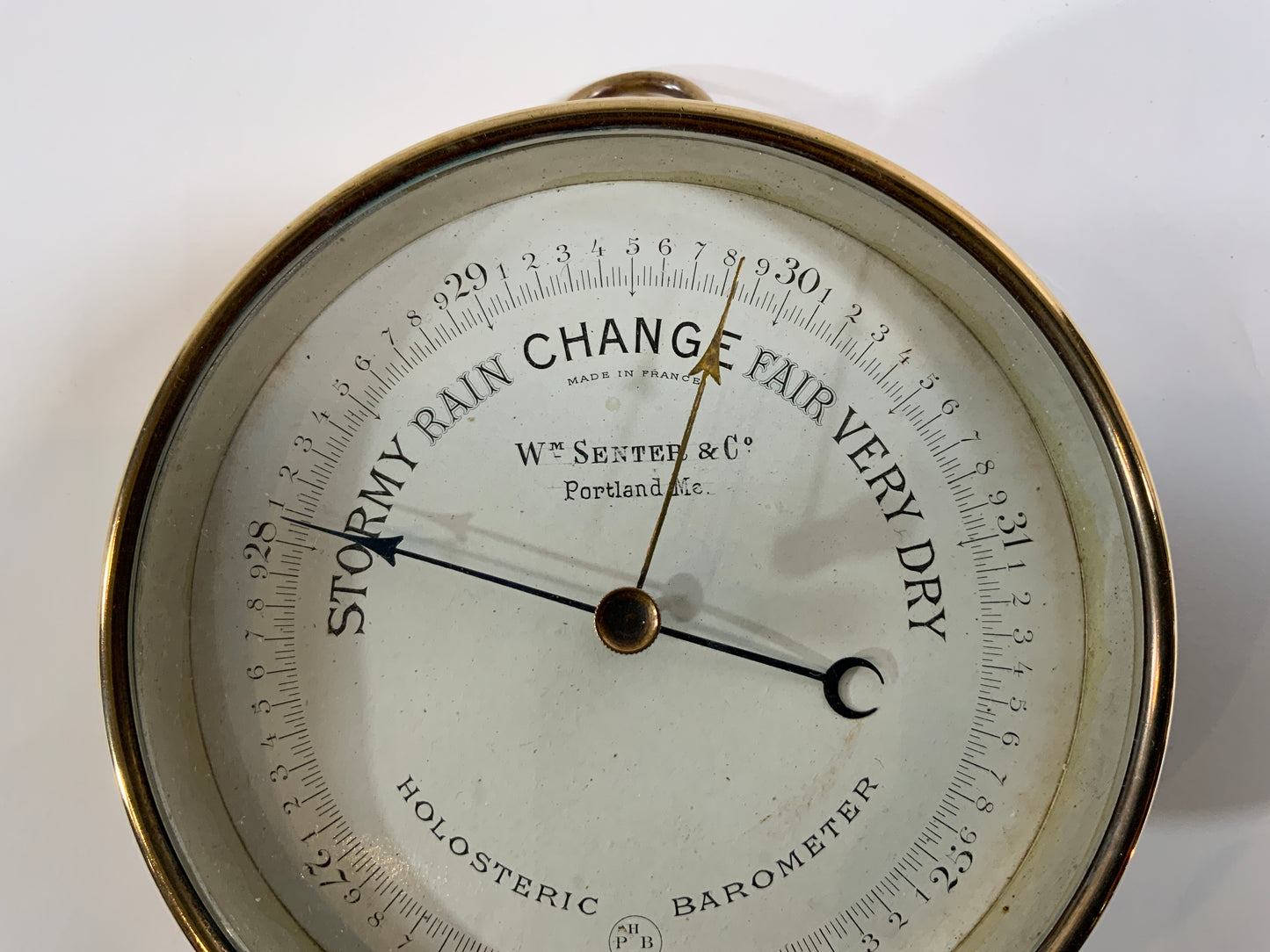 French Made Solid Brass Marine Barometer - Lannan Gallery