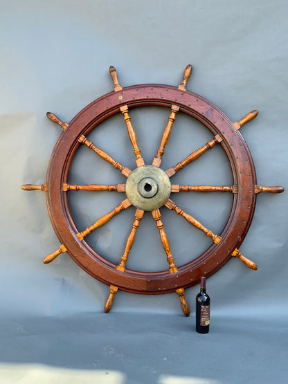 Sixty-Seven Inch Antique Ships Wheel - Lannan Gallery