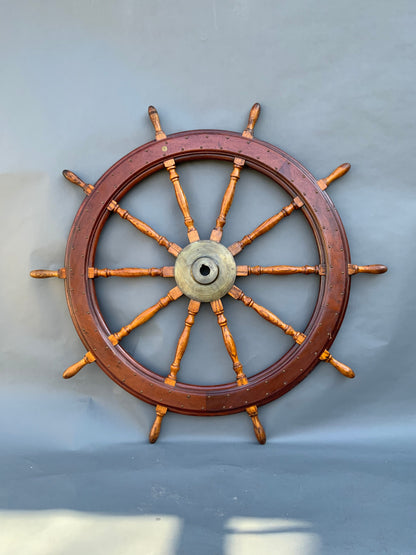 Sixty-Seven Inch Antique Ships Wheel - Lannan Gallery