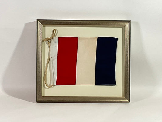 Vintage Nautical Signal Flag in Frame - Lannan Gallery