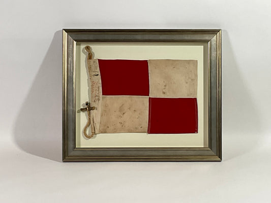 Vintage Nautical Signal Flag in Frame - Lannan Gallery