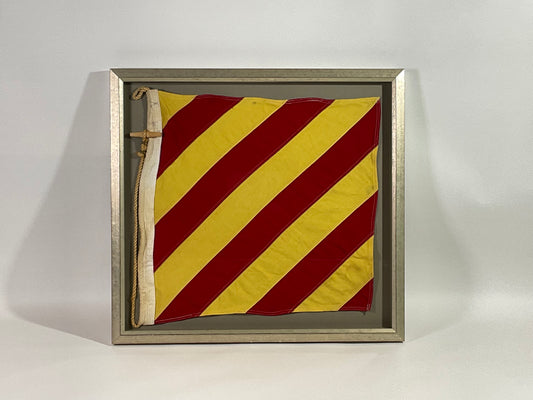 Vintage Nautical Signal Flag in Frame - Lannan Gallery