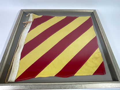 Vintage Nautical Signal Flag in Frame - Lannan Gallery