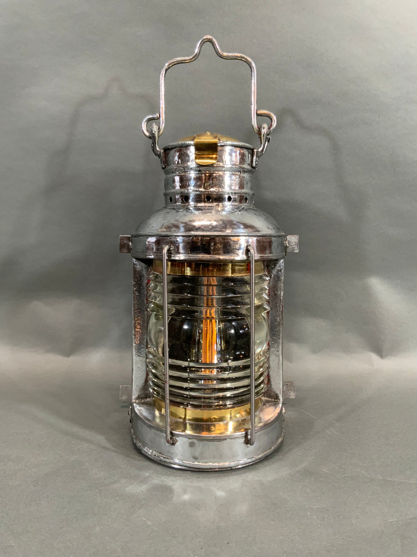 Ships Masthead Lantern with Polished Steel Case by National Marine - Lannan Gallery