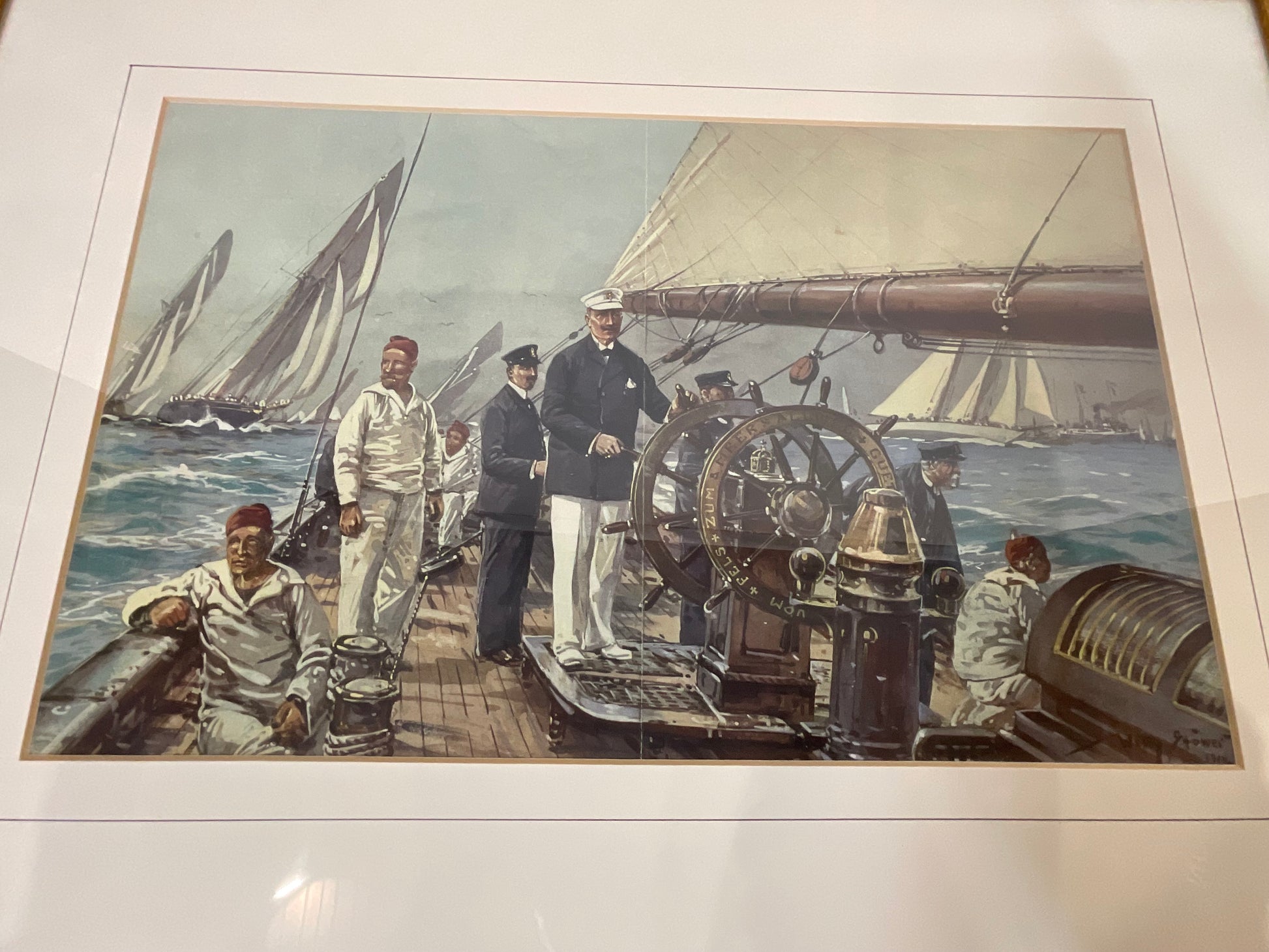 Yachting Print showing Yacht Meteor - Lannan Gallery