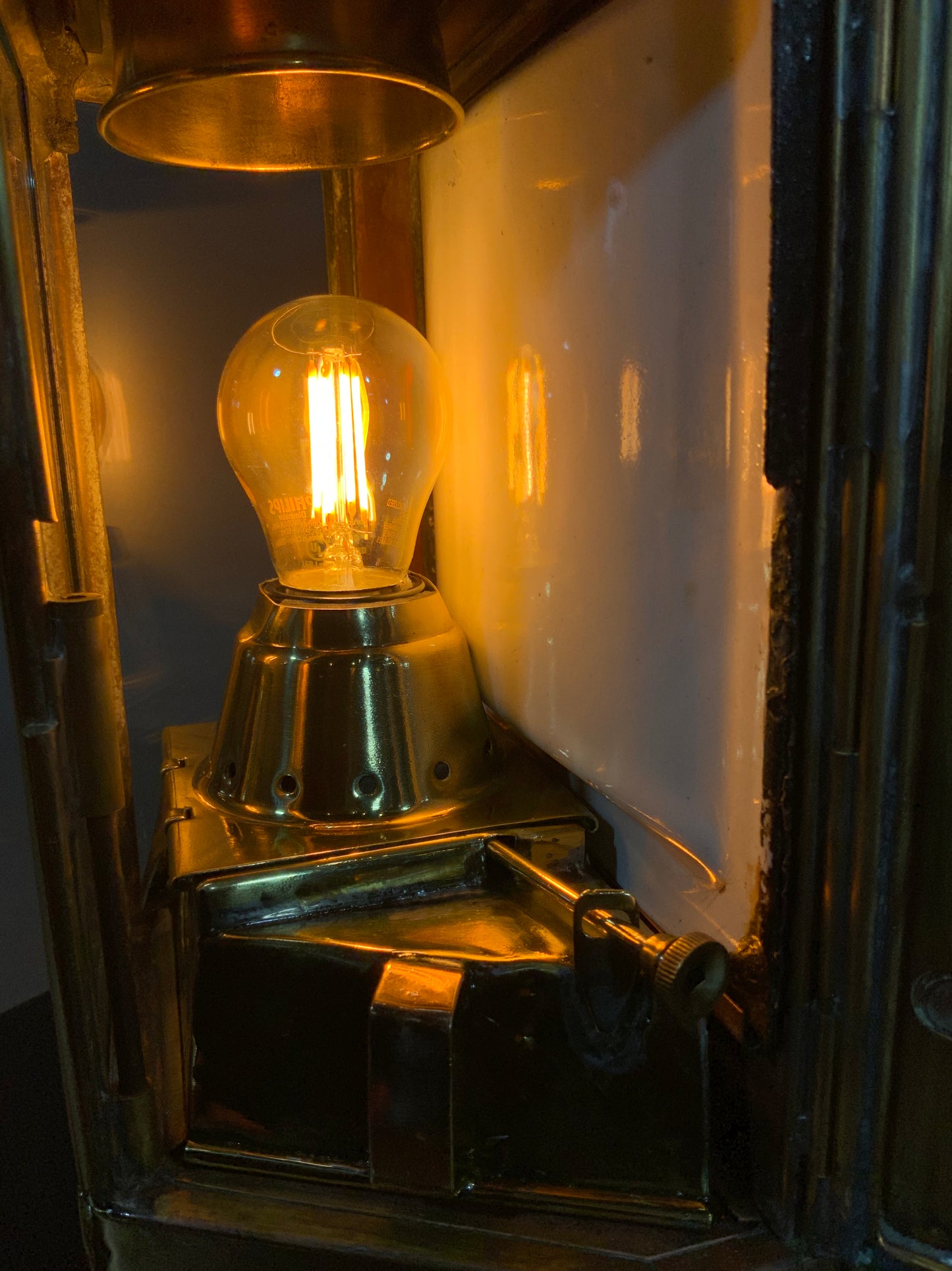1941 Solid Brass Yacht Cabin Lantern - Lannan Gallery