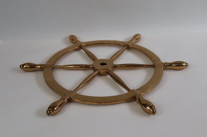 Solid Brass Six Spoke Ships Wheel - Lannan Gallery