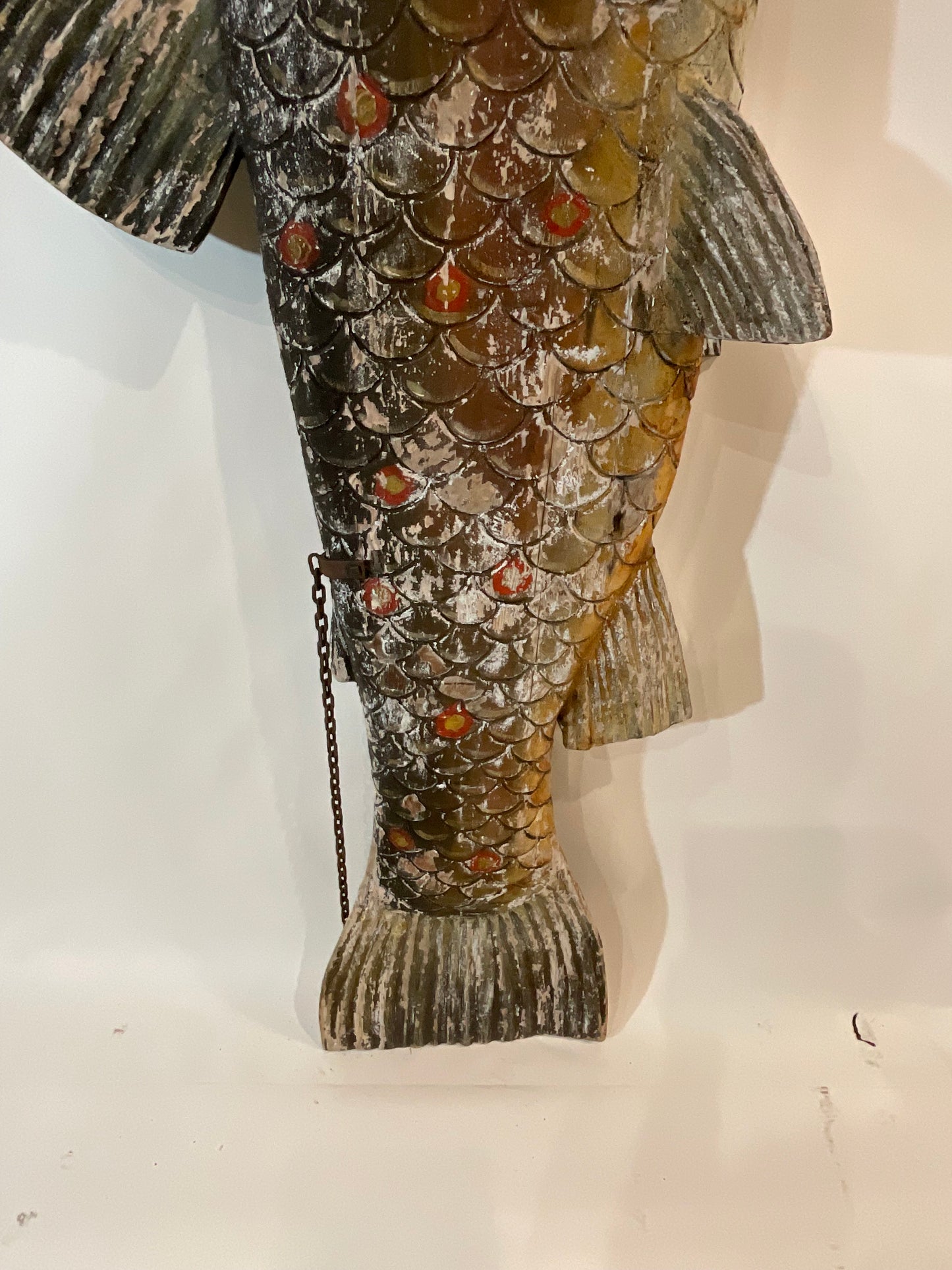 Ten Foot Hanging Wood Fish - Lannan Gallery
