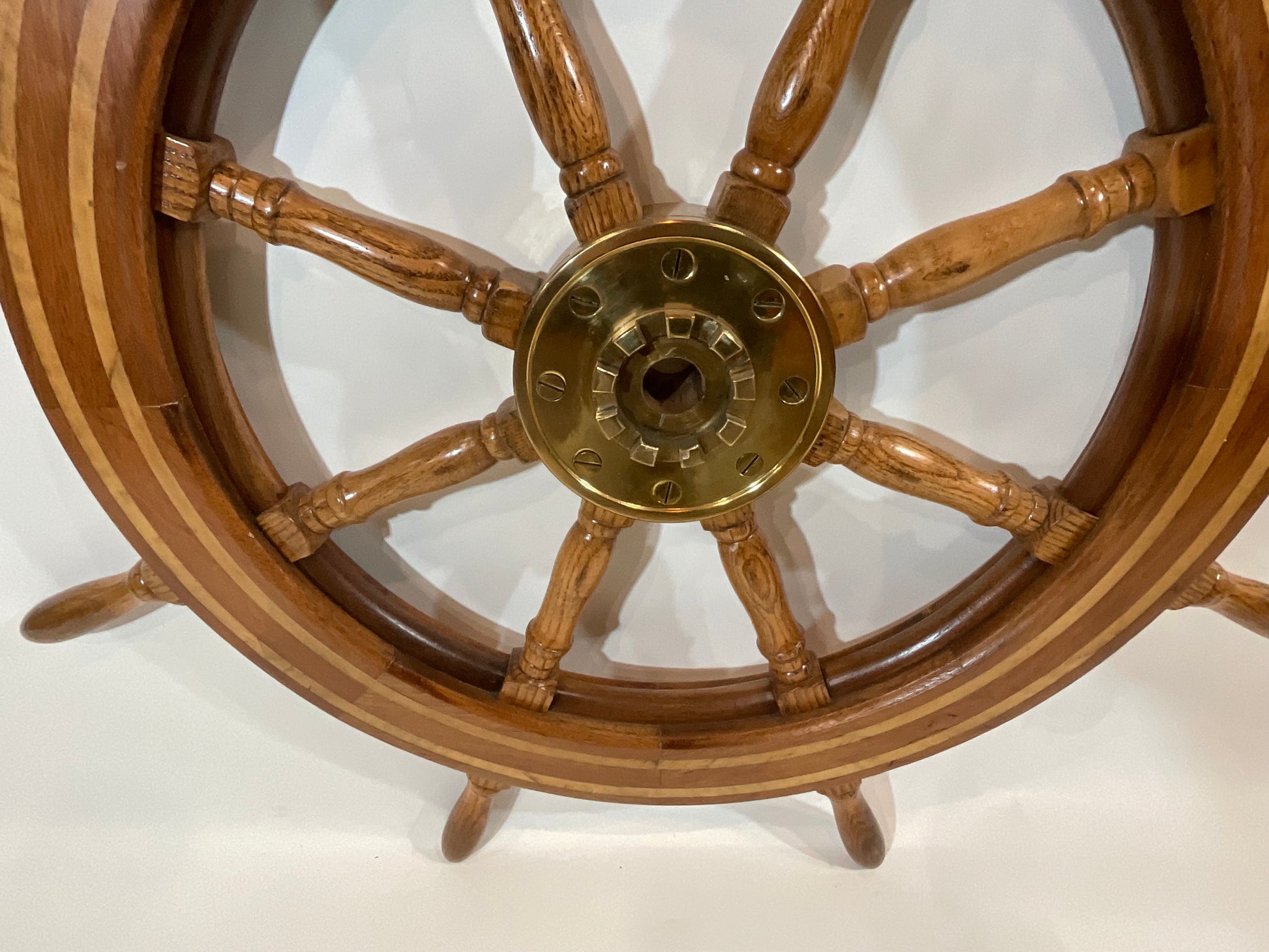 Ships Wheel with Brass Hub and Inlay - Lannan Gallery