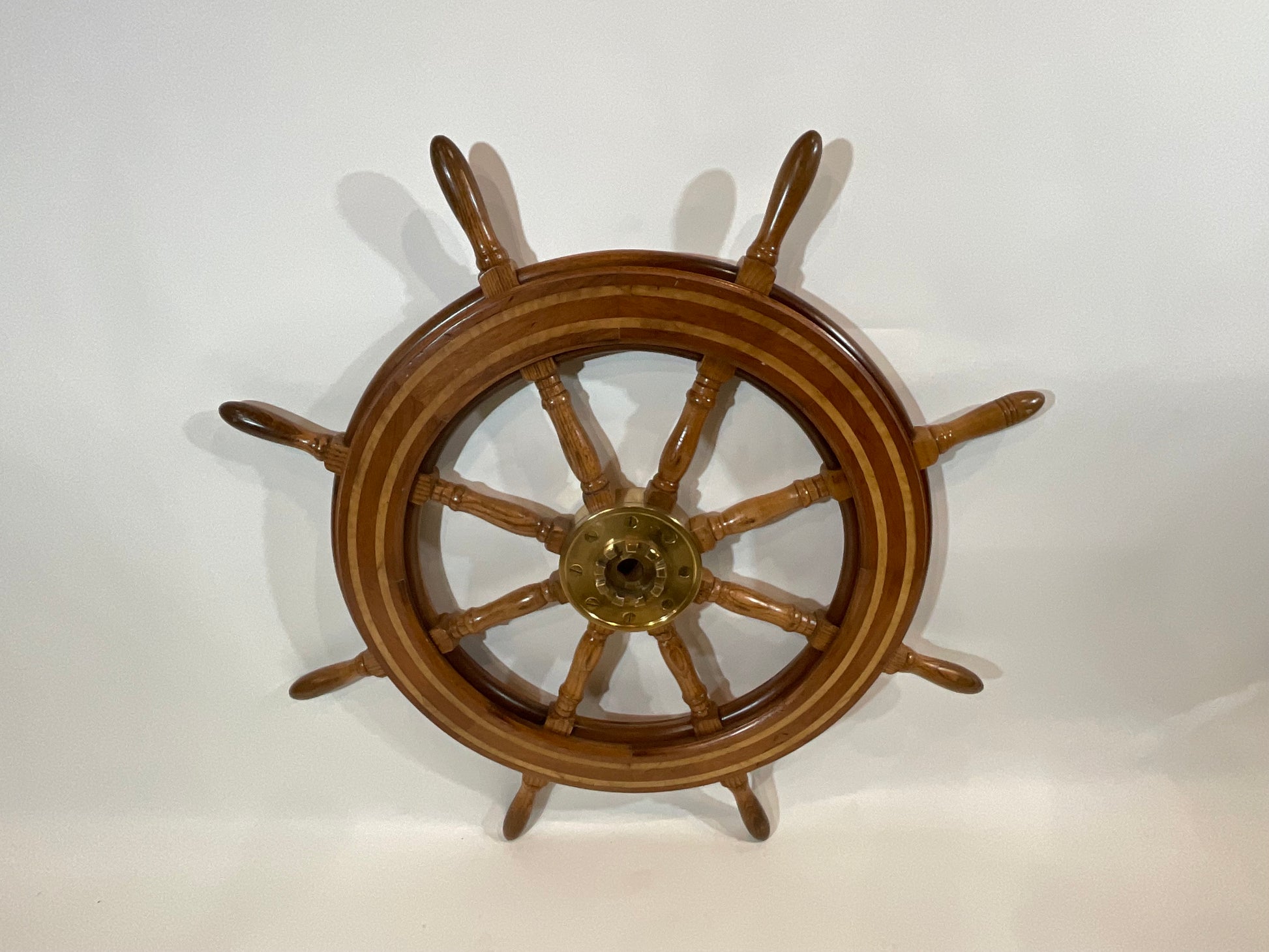 Ships Wheel with Brass Hub and Inlay - Lannan Gallery