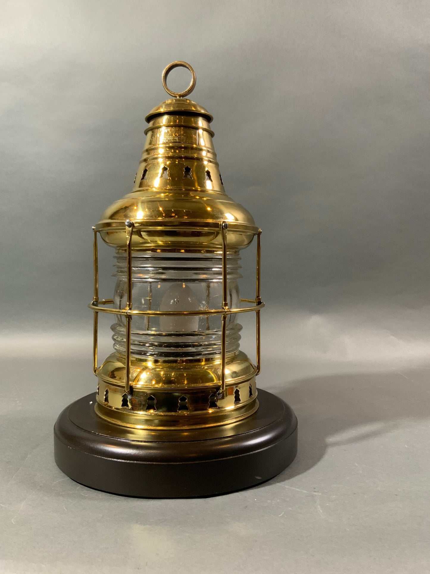 Polished Ships Anchor Lantern by Perkins Marine Lamp Corporation - Lannan Gallery