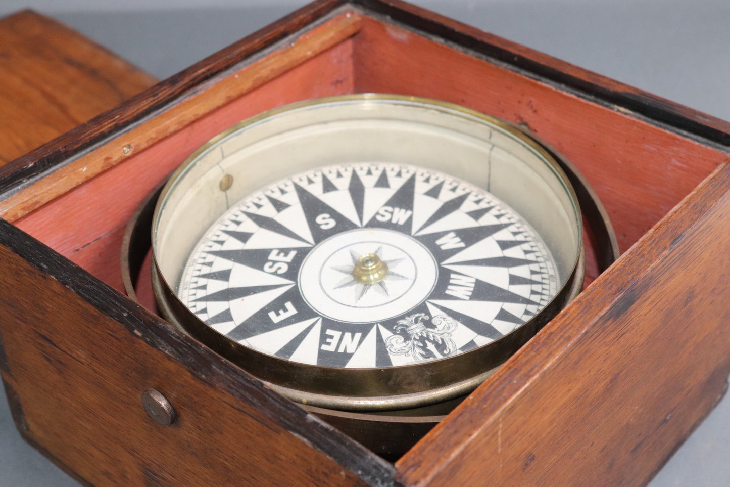 Nineteenth Century Boxed Ships Compass - Lannan Gallery