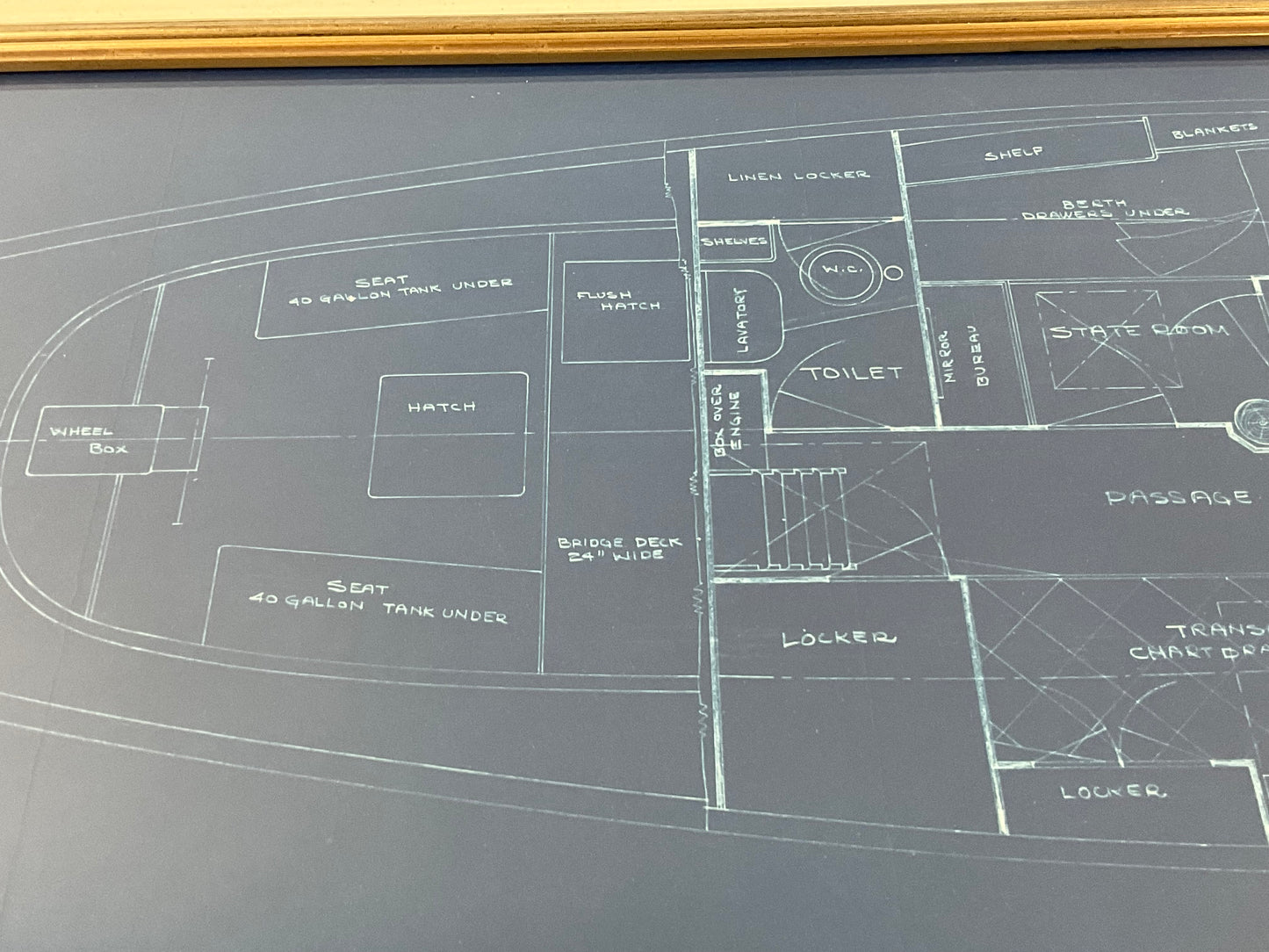 Cabin Plan Blueprint of the Yacht “SPIRIT” - Lannan Gallery