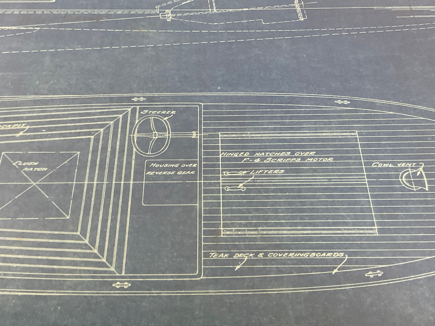 1927 Boat Blueprint by Benjamin Dobson - Lannan Gallery